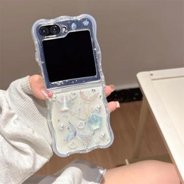 Imagem de Capa para Galaxy Z Flip6 com glitter e resina perolada (para Galaxy Z Flip6/estilo)