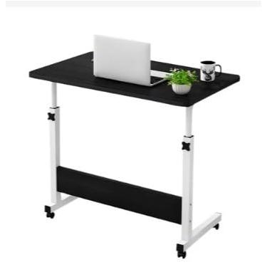 Imagem de Mesa Ajustável Dobrável Multifuncional Mesa Lateral para Notebook e Cabeceira com Altura Regulável, Cor Preta(preto)