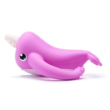 Imagem de Smily Mia Nora Narwhal Soft Silicone Teething Toy/Toothbrush with Two Handles for 3M+ Babies Teething Pain Relief,Purple