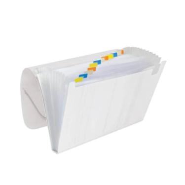 Imagem de Pasta Sanfonada 12 Divisórias A4 330x235mm, Organizadora De Documentos Prática E Resistente(CRISTAL)