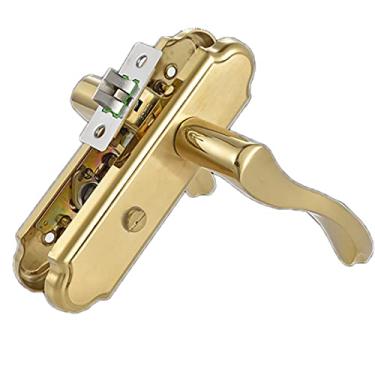 Imagem de Alavancas de porta de aço inoxidável, alavancas de porta interior de porta de madeira alavancas de porta de ferro de aço, furo central 125 mm rolagem maçaneta de porta fechaduras, comprimento do