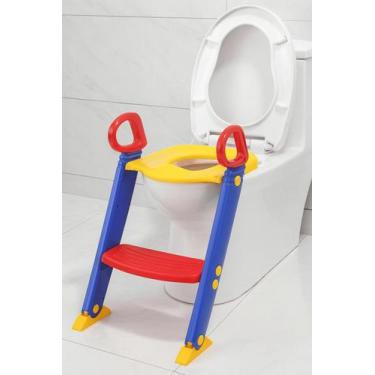 Imagem de Redutor Infantil De Privada Com Escada Dobrável E Apoio De Mãos Antide