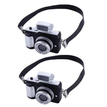 Imagem de 2 peças em escala 1:4 mini acessório de câmera ornamento modelo de câmera vintage, câmera digital em miniatura mini acessórios de decoração adereços de fotografia ornamento