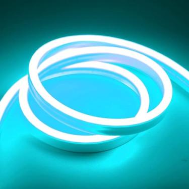 Imagem de LED Neon Fita Flexível 5m, Mangueira, À Prova D’Água, Com ou Sem Fonte de Alimentação(Azul Ice Blue,Sem fonte(Emendável)