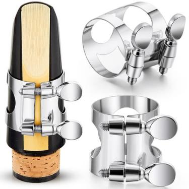 Imagem de Ligadura para clarinete Treela Silver B Flat com parafusos ajustáveis
