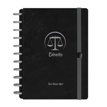 Imagem de Caderno De Disco Iscool Inteligente Personalizado 140 Folhas Profissões Preto Prata Direito Grande G+