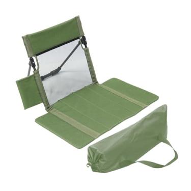 Imagem de Vaveren Cadeira de chão com apoio para as costas, cadeira de acampamento, assento de praia com bolsa de armazenamento para mochila, Verde