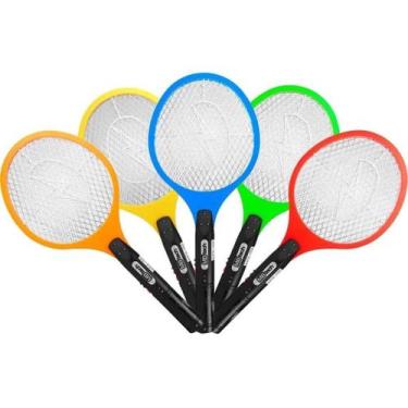 Imagem de Raquete Elétrica Recarregável Bivolt Mata Mosquitos e Inseto - Shophal