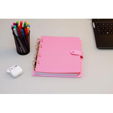 Imagem de Confetti Caderno Argolado Médio 100Fls Dots Rosa C/Impressão Rosa