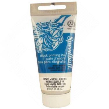 Imagem de Tinta Xilogravura Speedball Base Agua 3417 Metal White 37Ml