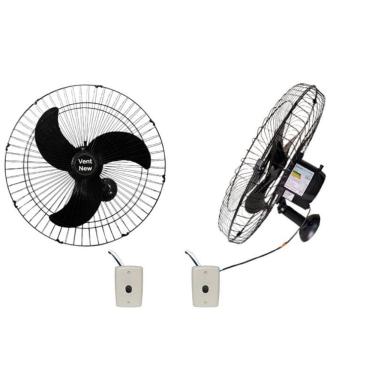 Imagem de Ventilador De Parede Vent New 60Cm Bivolt 200W Preto 2 Unid