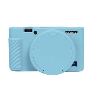 Imagem de Easy Hood Capa RX100, capa de silicone para câmera leve e macia com capa de lente removível para câmera DSLR Sony DSC-RX100 III / RX100 V / RX100 IV / RX100 VII DSLR (azul)