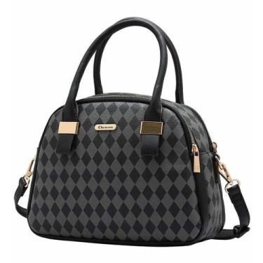 Imagem de Bolsa Feminina de Mão Transversal Geométrica Moda Chenson, Preto, UN