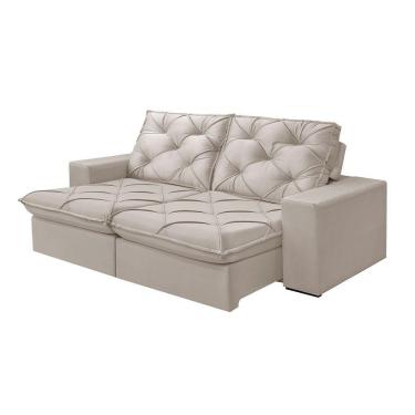 Imagem de Sofá 3 Lugares Retrátil E Reclinável Martins M-176 Veludo Creme
