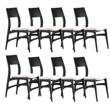 Imagem de Conjunto 8 Cadeiras Madeira Maciça Alento - Elegance Decor