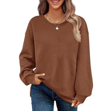 Imagem de Moletons de gola redonda LOMON para mulheres, tops de outono de 2024, 