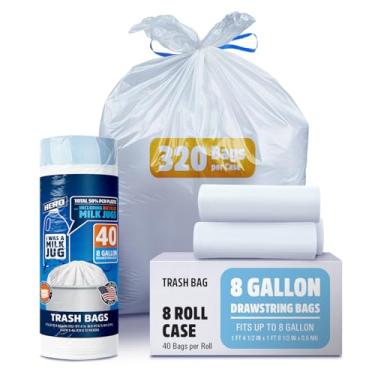 Imagem de Hero, I Was A Milk Jug, sacos de lixo, 8 galões, pacote de 40 unidades, reciclado, banheiro, escritório, cozinha, saco de lixo pequeno