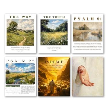 Imagem de Bgohrd Pôster das escrituras cristãs, pintura de paisagem, arte de parede para decoração de quarto, pôster religioso para casa de fazenda, versículos bíblicos de Jesus para suprimentos de sala de