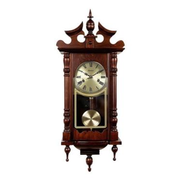 Imagem de Relógio De Parede Carrilhão Corda Herweg Madeira Mod 5352