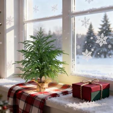 Imagem de Pinheiro norfolk artificial de 6 m, 1 peça de árvore de Natal artificial em vasos de plantas para varanda frontal, decoração interna e externa