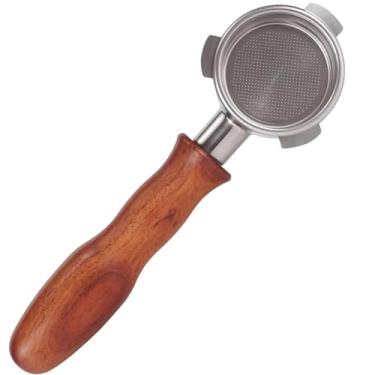 Imagem de Bottomless Portafilter 2.1, cesto de filtro de aço inoxidável com orelha tripla, cabo de madeira, serve para Barista Express, Pro, Touch, Duo Temp Pro, Infusor, Solis Machines