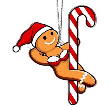 Imagem de Enfeites de Natal engraçados de frango F-Caw-F, enfeites de frango de 2 camadas Fcawf de madeira, presentes exclusivos para amantes de galinhas, adultos, mulheres, decoração de frango de Natal