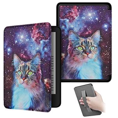 Imagem de Akacy Padrão pintado com alça para o novo Kindle de 6 polegadas (11ª geração - versão 2024/2022) - capa leve de couro PU com hibernar/despertar automático para e-reader Kindle 11ª geração 2024/2022