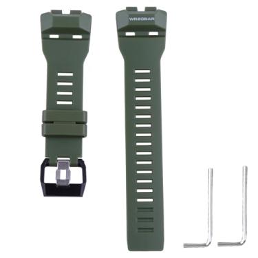 Imagem de Czjiaqh Pulseira de relógio masculina de resina compatível com Casio g shock GBD-100SM GBD-100 gbd-100 gbd-100 pulseira de borracha à prova d'água para esportes ao ar livre (verde militar)