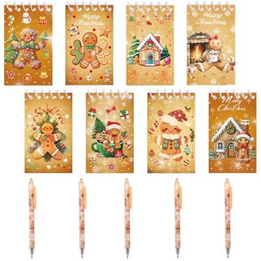 Imagem de Roaring Good Time 13pcs Christmas Mini Notepads Gingerbread Man Ballpoint Pen Holiday Stocking Stuffers Classroom Rewards Office Supplies for Kids Xmas Holiday Party Gifts Xmas Goodie Bags Filler
