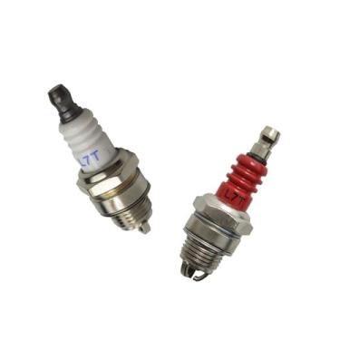 Imagem de Vela de ignição L7T com polo triplo e polo simples para motosserras e roçadeiras, peça para velas de ignição de 2 tempos.