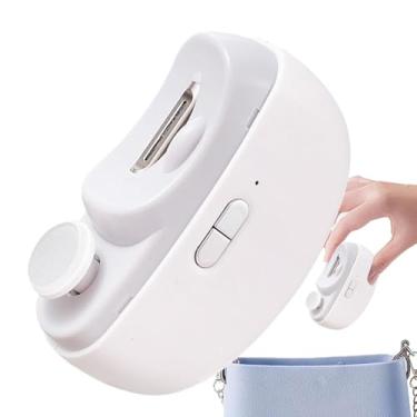 Imagem de Cortador de unhas automático, aparador de unhas elétrico para adultos - Cortador de unhas com luz LED - Aparador de armazenamento de clipe de unha recarregável USB, cortador de unha e arquivo 2 em 1 p