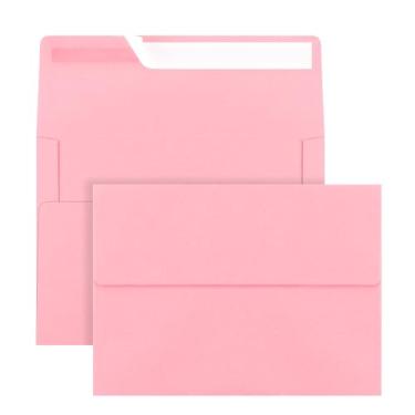 Imagem de Discring Pacote com 50 envelopes 12 x 17 cm, envelopes rosa A7, envelopes imprimíveis para convite, chá de bebê, festa de aniversário, casamento, cartões postais, correspondência, cartões