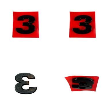 Imagem de Número 3 Adesivo De Emblema Letreiro Carro Moto Caminhão - Marcon