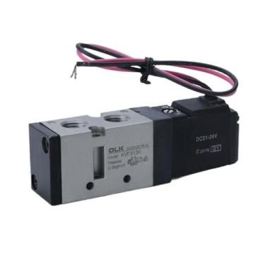 Imagem de 1 peça kvf3130 Válvula solenoide dupla cabeça controle duplo 5 vias 2 posições Power down hold válvula direcional pneumática (tipo fio, AC110V)