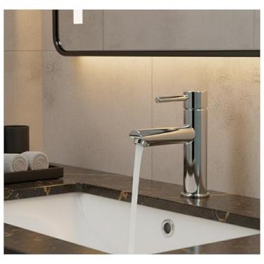 Imagem de Torneira Banheiro Fria Lavatório Lavabo Pia Cuba Bancada Metal Aço inoxidável Cromado