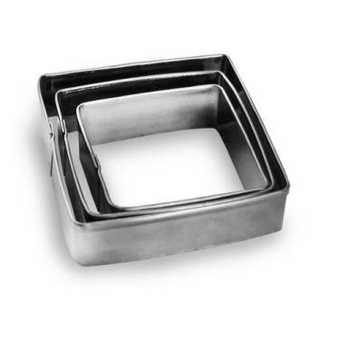 Imagem de Jogo Cortador Inox Quadrado Para Massas, Pastas E Biscoitos - Ke Home