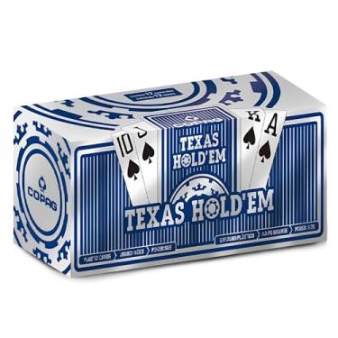 Imagem de Kit com 12 Baralhos Poker Texas Hold'em Blue Naipe Grande - Copag 90856