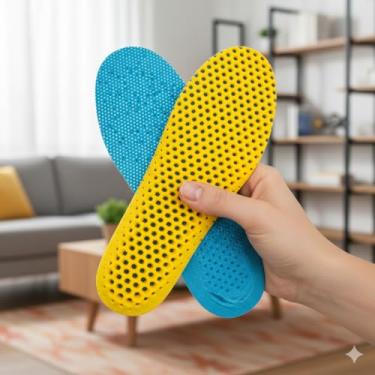 Imagem de Palmilha Ortopédica Anatômica Espuma de Memória Respirável Par Conforto