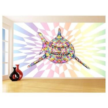 Imagem de Papel De Parede Animais Pop Art Tubarão Cores 3,5M Pxa551 - Você Decor