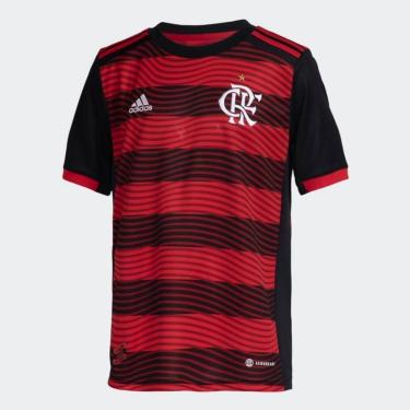 Imagem de Camisa Infantil Flamengo Adidas Rubro-Negra 2022 HA8342-Masculino