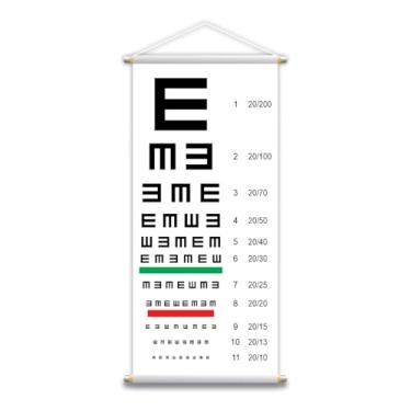 Imagem de tabela snellen profissional teste visao escala optometrica parede 28x60 cm letra e preto acuidade visual cartaz optometria exame vista tabela ocular B273-28X60