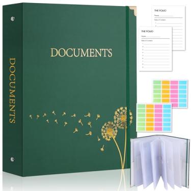 Imagem de XKDOUS Pasta organizadora de documentos importante, fólio, 3 anéis, pastas de arquivos de armazenamento de acordeão em estojo If I Die com 9 bolsos, etiquetas para papéis, arquivos, passaportes