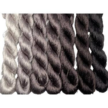 Imagem de RUSHIGUAN 100% pura natureza amoreira fio de seda acessório de joias flores artificiais ponto cruz bordado fio diy kits de costura 7 cores gradientes 110 m cada (14)