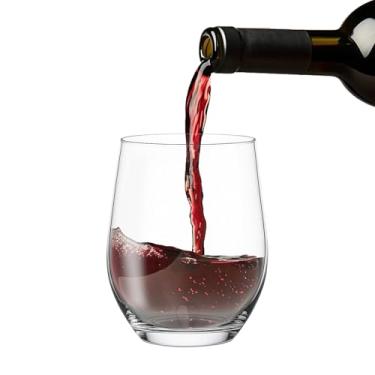 Imagem de yersiz Conjunto de 6 taças de vinho sem haste de 350 ml, ideal para coquetéis, vinho tinto e branco e uísque para casas e bares, copos para suco, copos de água, copos de cristal forte sem chumbo