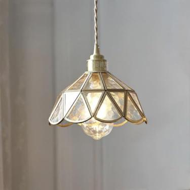 Imagem de Lustre retrô de latão - Perfeito para loft antigo, mesa de cabeceira vintage, restaurante em antigo armazém e pousada costeira (EE)