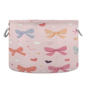 Imagem de SEHANY Cesta de armazenamento redonda grande com alça de corda, cesto de roupa suja de lona para armazenamento de cobertores, cesta de armazenamento infantil para quarto de banho, decoração de