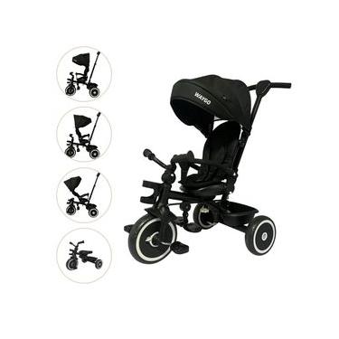 Imagem de Triciclo Infantil Com Empurrador 2 em1 Waygo Preto Maxi Toys
