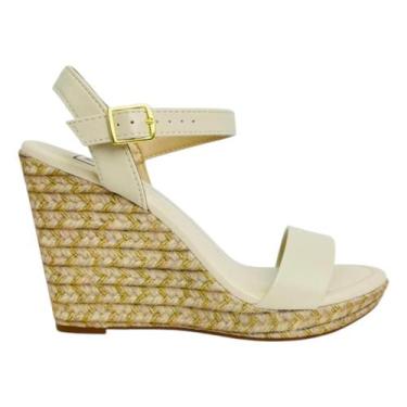 Imagem de Sandália Moleca Napa Tecido Corda Moderno Casual, Branco, Off, 36