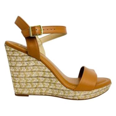 Imagem de Sandália Moleca Napa Tecido Corda Moderno Casual, Camel, 36