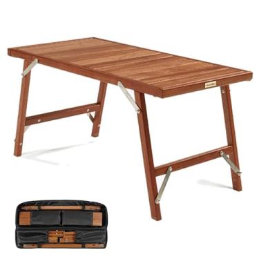 Imagem de windhike Naturehike Mesa dobrável de madeira para acampamento – Mesa IGT para cozinhar, acampamento portátil ao ar livre, dobrável, leve com bolsa de transporte para carro, acampamento, piquenique